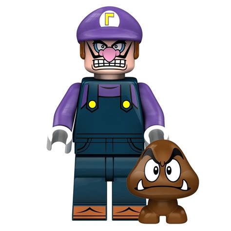 Waluigi Super Mario Bros World Blocos Boneco Shopee Brasil