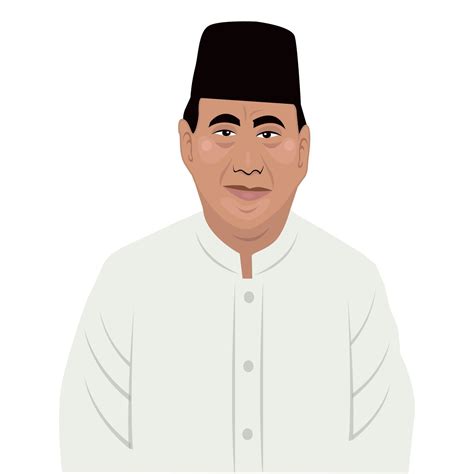 Prabowo Subianto in white shirt vector cartoon illustration 39557125 Vector Art at Vecteezy