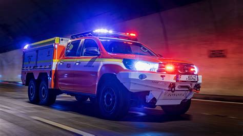 This Six Wheeled Toyota Hilux Fire Truck Is Built Especially For