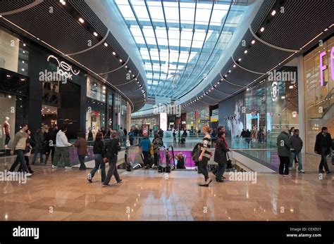 Internal View Of Shoppers On A Walkway In The Westfield Stratford City