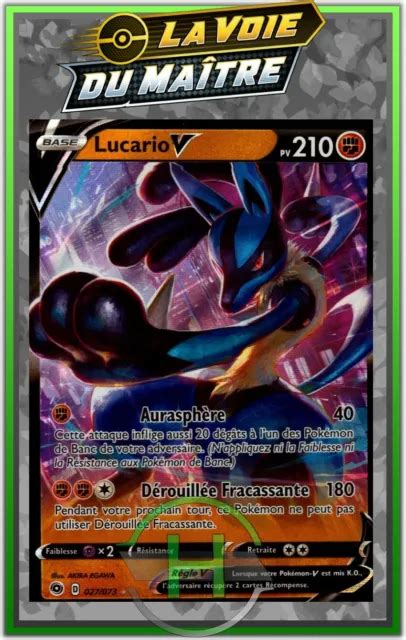 LUCARIO V EB3 5 La Voie Du Maître 027 073 Carte Pokemon Neuve