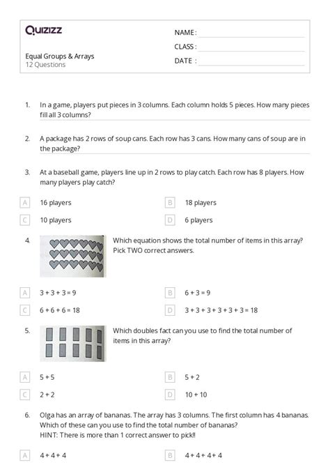 50 Multiplication As Equal Groups Worksheets For Grade 2 On Quizizz Free And Printable