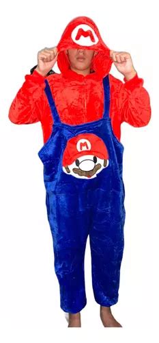 Kigurumi Mario Bross Cosplay Pijama Mameluco Unisex Adulto Meses Sin