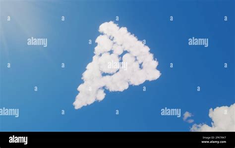 3d rendering of white fluffy clouds in shape of symbol of pizza round ...