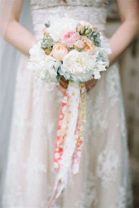 Floral Ribbon-Wrapped Bridal Bouquet