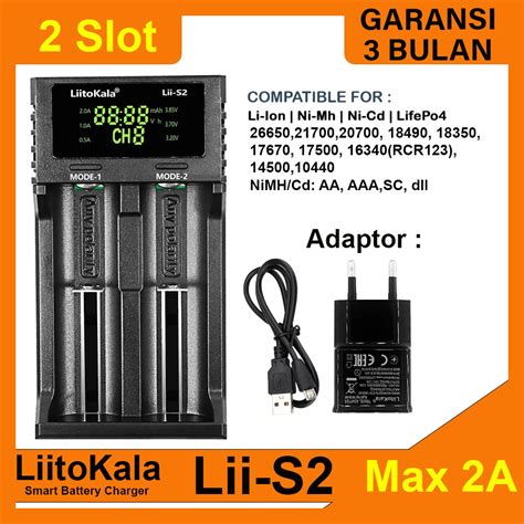 Jual LiitoKala Lii S2 Charger Baterai Fast Charging 2A Li Ion LiFePO4