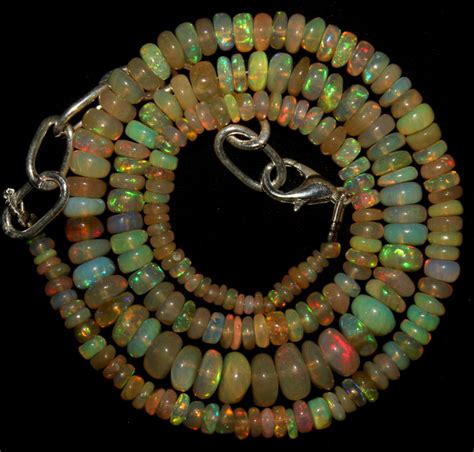 Crt Natural Ethiopian Welo Opal Beads Necklace