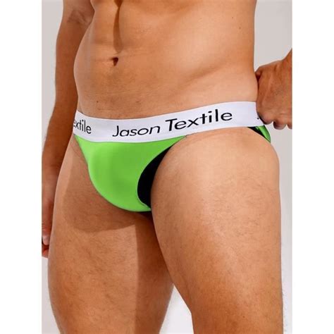 YOOJIA Slip Taille Basse Homme Métallique Cuir Sous Vêtement Brillant Culotte Bikini Briefs