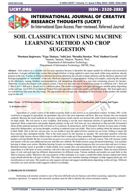 Soil Classification Using Machine Learning Method And Crop Suggestion