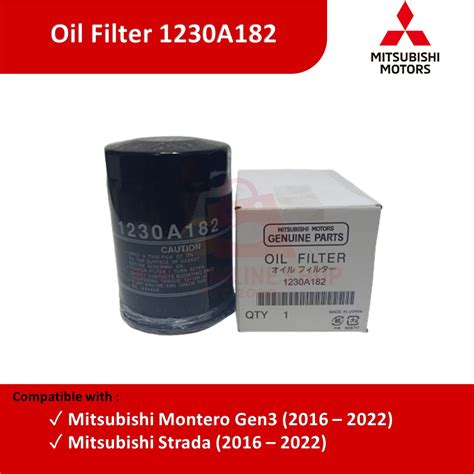 Engine Oil Filter (1230A182) Mitsubishi Montero Gen3 (2016 - 2022 ...