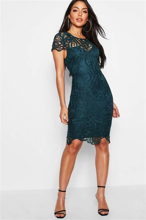 Womens Lace Cap Sleeve Midi Dress Green 4 Midi Dress With Sleeves