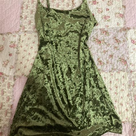 Pistachio Crushed Velvet Bodycon Minidress Never Depop