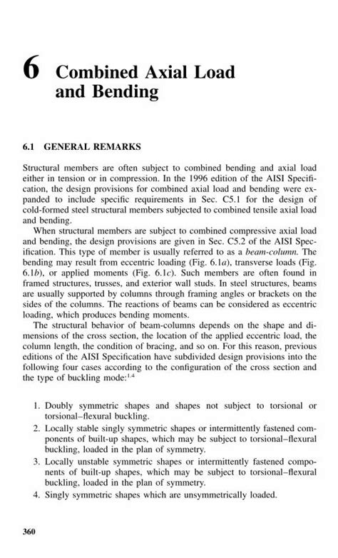 PDF 6 Combined Axial Load And Bending Dres Formed Steel Design