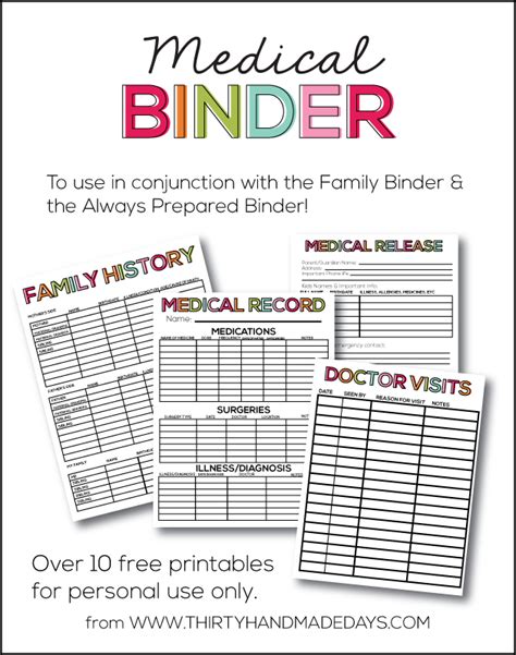 Medical Binder Free Printables