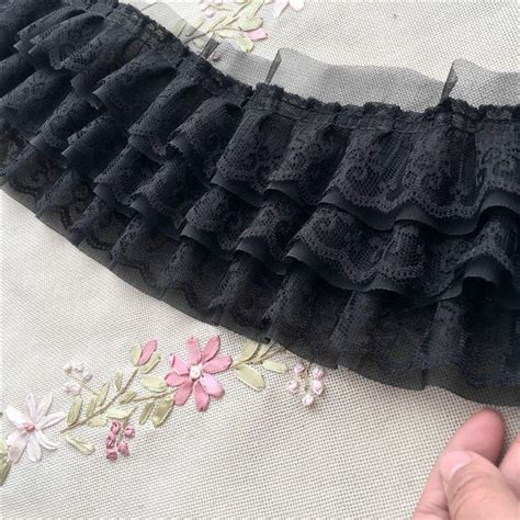 Yards Lace Trim Layer Balck Ruffled Wedding Trim Etsy