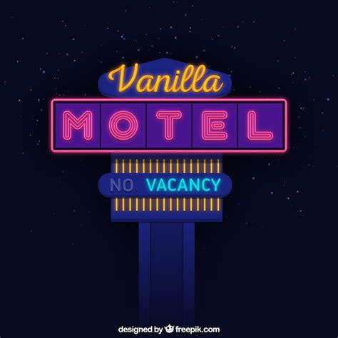 Free Vector | Great neon sign for a motel