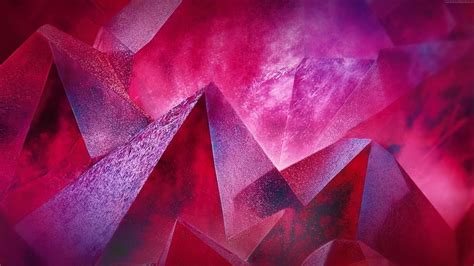 Red crystal abstract art - backiee