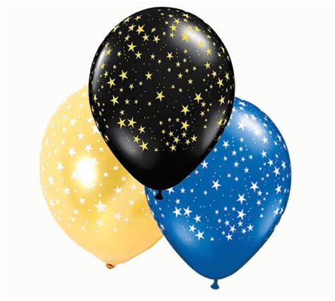 Stars Around Helium Latex Balloon Printed Balloons Pb Starsaround