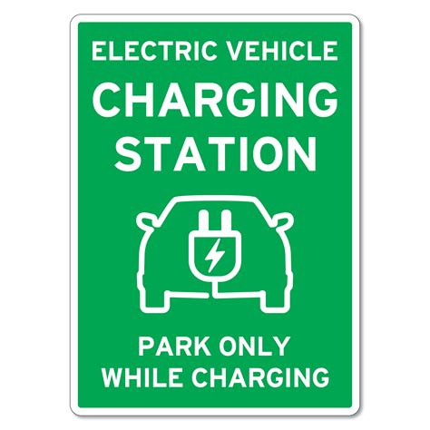 Electric Vehicle Charging Station Park Only While Charging Sign The Signmaker