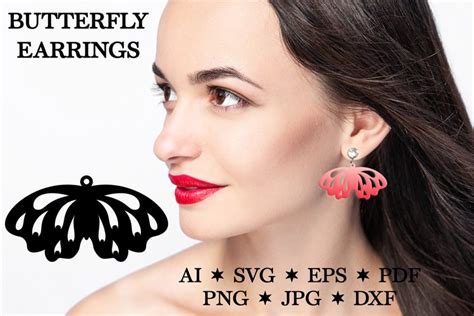 Butterfly Earrings Svg Butterfly Earrings Glowforge File