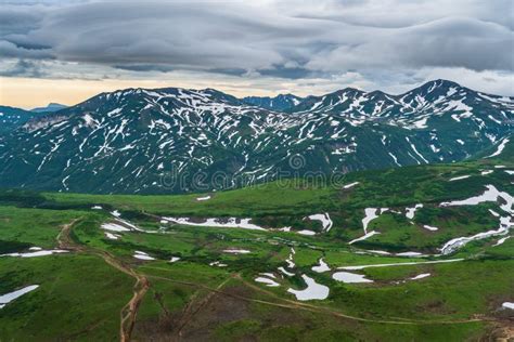 Panoramic View of the City Petropavlovsk-Kamchatsky and Volcanoes Stock ...