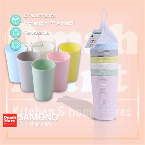 Jual Gelas Plastik Setengah Lusinan Warna Pastel Food Grade