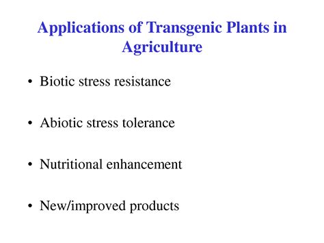 SOLUTION: Applications of transgenic plants - Studypool