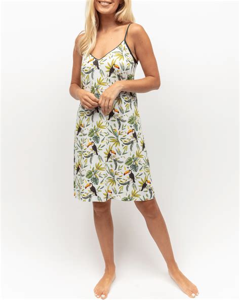 Gabrielle Toucan Print Jersey Short Nightdress TKD Lingerie