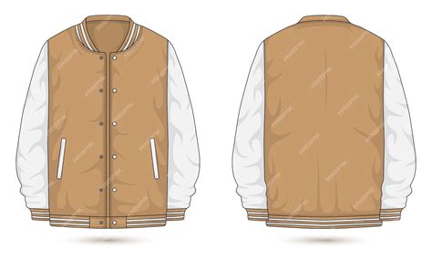 Premium Vector | Casual varsity jacket mockup front and back view