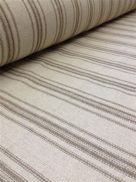 PURCHASED FOR TOWELS Grain Sack Fabric - Cream Fabric with 12 Brown ...