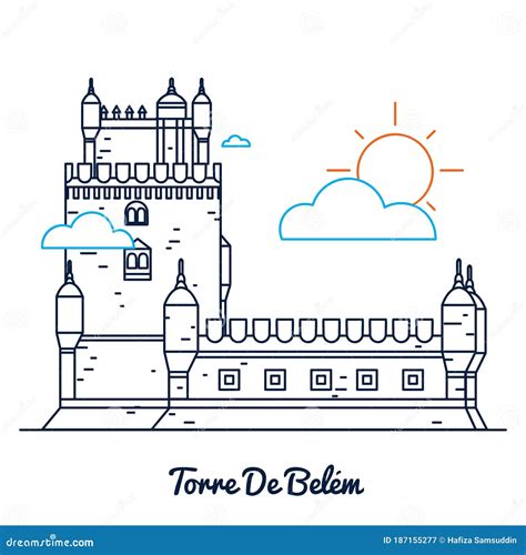 Torre De Belem Desenho Decorativo De Ilustração Vetorial Ilustração do