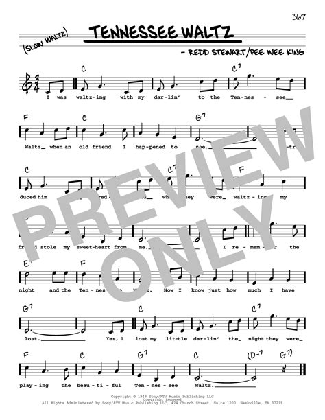 Download Tennessee Waltz - Patti Page | Real Book – Melody, Sheet Music