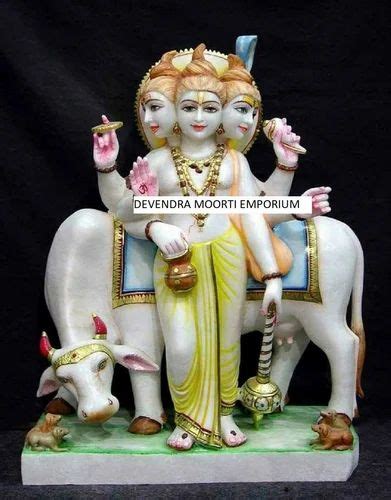 Pure White Makrana Marble Dattatreya Statue Home At Rs In Jaipur