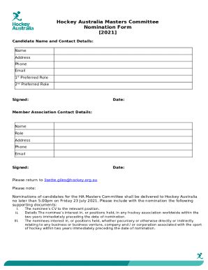 Board Of Directors Nomination Pdf Doc Template PdfFiller