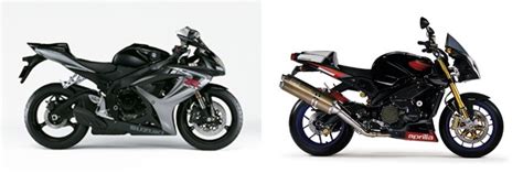 Motorrad Vergleich Suzuki Gsx R Vs Aprilia Rsv Tuono