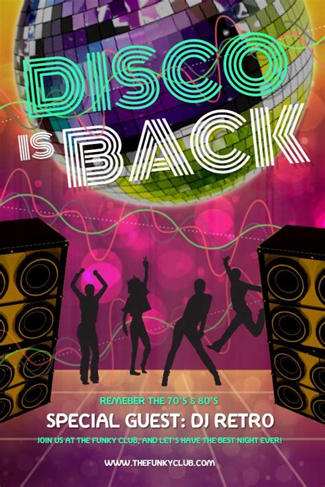 Disco Club Poster Party Poster Vintage Disco Disco Party