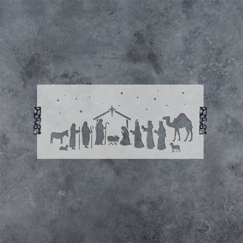 Nativity Stencil Reusable Diy Craft Christmas Stencils For Etsy