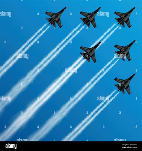 Wing Condensation Trails Stock Vector Images Alamy