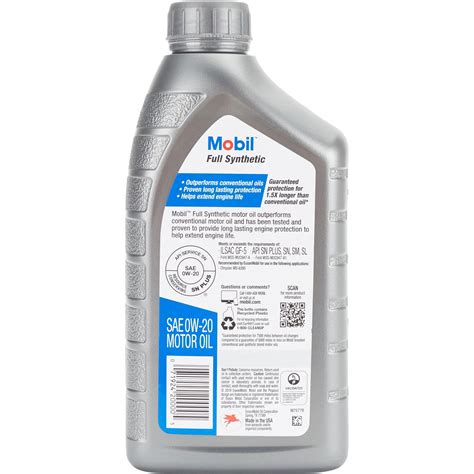 Free Shipping Mobil Full Synthetic Motor Oil 0w 20 1 Quart Case Of 6