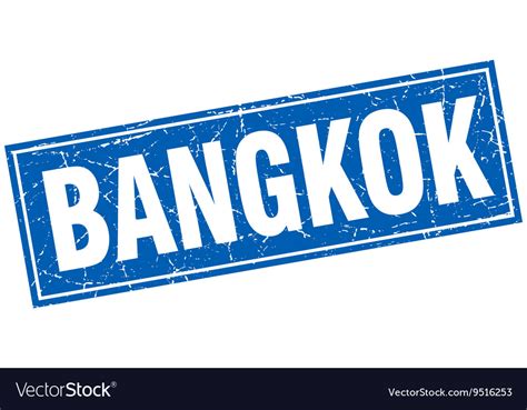 Bangkok Blue Square Grunge Vintage Isolated Stamp Vector Image