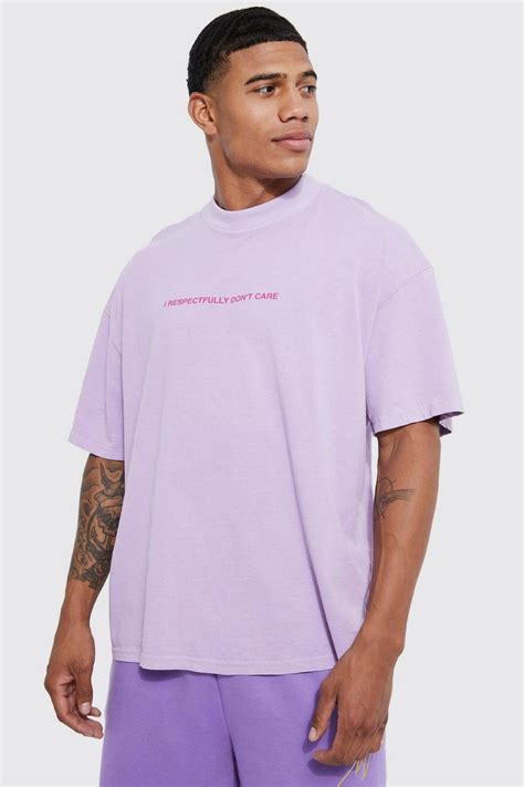 Oversized Overdyed Extended Neck Meme T Shirt Boohoo Uk