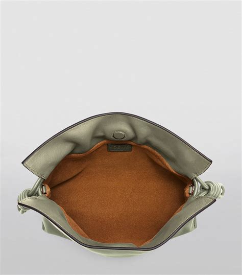 Loewe Green Leather Flamenco Clutch Bag Harrods Uk