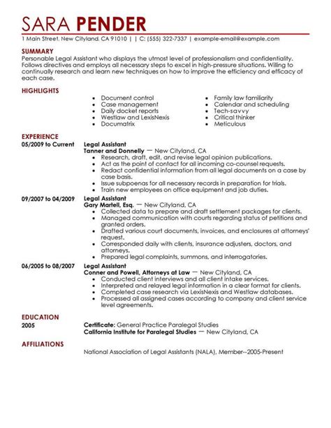 6 Great Legal Assistant Resume Examples LiveCareer Cover Letter For