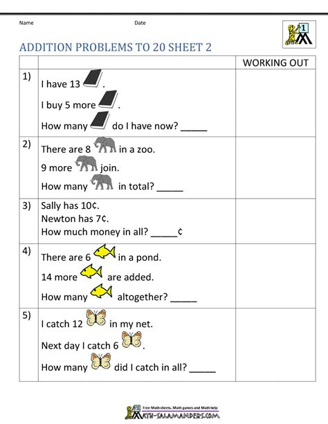 Math Problems For First Grade