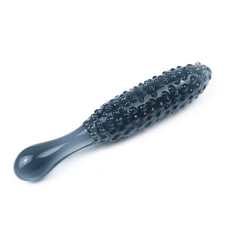 Black Pyrex Glass Dildo Artificial Corn Penis Crystal Fake Anal Plug