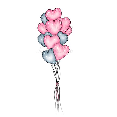 Balloons Clipart Air Ballons Clip Art Pink Balloons Baby - Etsy