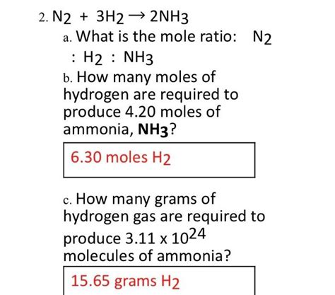 Solved N H Nh A What Is The Mole Ratio N H Chegg