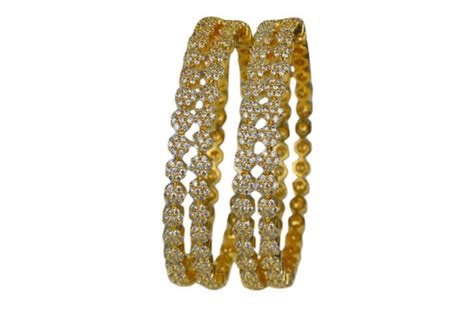 Gold Plated Cz Bangles Indian Bangles Set High Quality Bangle Set K