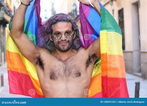 Gay Power Concept Featuring Attractive Ethnic Man Stock Photo Image Of Homosexual Arabic