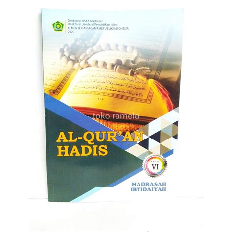 Jual Buku Pelajaran Al Qur An Hadis Kelas 6 SD MI Kurikulum KMA 2019